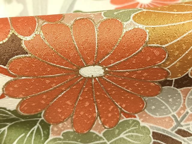 平和屋着物●訪問着　道長片輪車花文　暈し染め　金彩　正絹　逸品　AABM8590fy
