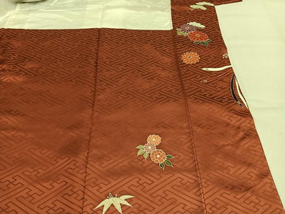 平和屋着物●豪華振袖　駒刺繍　花鳥文　暈し染め　金彩　正絹　逸品　AABM8591fy