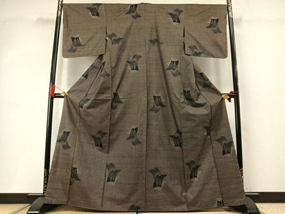 平和屋着物●本場大島紬　9マルキ　短冊風景文　正絹　逸品　AABM8592fy