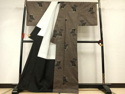 平和屋着物●本場大島紬　9マルキ　短冊風景文　正絹　逸品　AABM8592fy