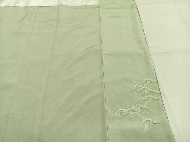平和屋着物●訪問着　絞り　松竹梅　風景花文　暈し染め　正絹　逸品　AABM8596fy