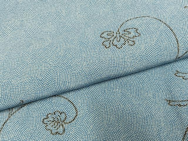 平和屋着物●江戸小紋　花唐草文　正絹　逸品　AABM8598fy
