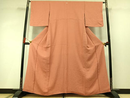 平和屋着物●上質な色無地　花尽くし地紋　東雲色　正絹　逸品　未使用　AABM8603fy