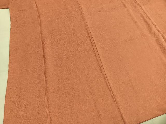 平和屋着物●上質な色無地　花尽くし地紋　東雲色　正絹　逸品　未使用　AABM8603fy