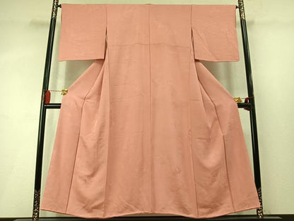 平和屋着物●上質な色無地　源氏車地紋　東雲色　正絹　逸品　AABM8608fy