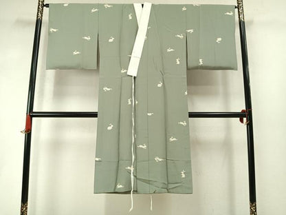 平和屋着物●長襦袢　無双仕立て　兎　高島屋扱い　正絹　逸品　AABM8617fy