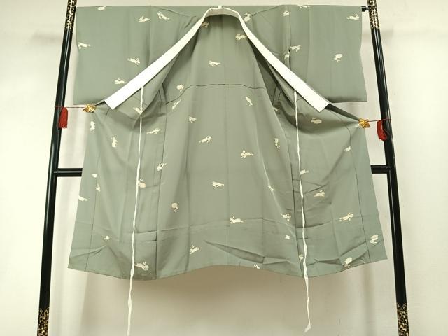 平和屋着物●長襦袢　無双仕立て　兎　高島屋扱い　正絹　逸品　AABM8617fy