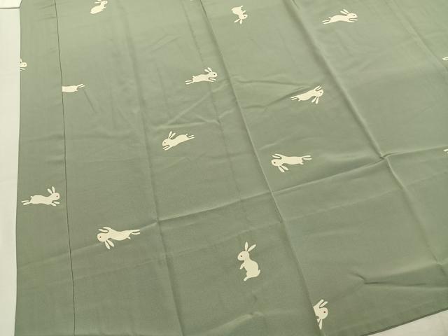 平和屋着物●長襦袢　無双仕立て　兎　高島屋扱い　正絹　逸品　AABM8617fy