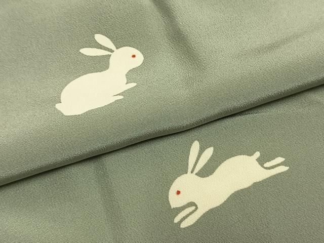 平和屋着物●長襦袢　無双仕立て　兎　高島屋扱い　正絹　逸品　AABM8617fy