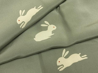 平和屋着物●長襦袢　無双仕立て　兎　高島屋扱い　正絹　逸品　AABM8617fy