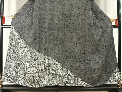 平和屋着物●江戸小紋　訪問着　切嵌花文　正絹　逸品　AABM8619fy