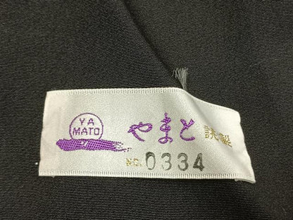 平和屋着物●豪華黒留袖　駒刺繍　扇面飛鶴花文　金彩　やまと誂製　正絹　逸品　AABM8624fy