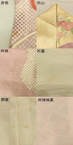 平和屋着物●豪華振袖　駒刺繍　草花文　金糸　金彩　正絹　逸品　AABM8625fy