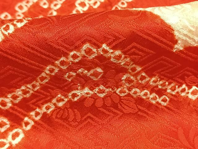 平和屋着物●振袖用長襦袢　袷　絞り　飛鶴文　正絹　逸品　AABM8626fy