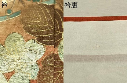 平和屋着物●豪華振袖　花鳥文　暈し染め　金銀彩　正絹　逸品　AABM8627fy