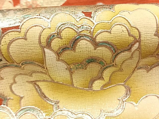 平和屋着物●豪華振袖　花鳥文　暈し染め　金銀彩　正絹　逸品　AABM8627fy