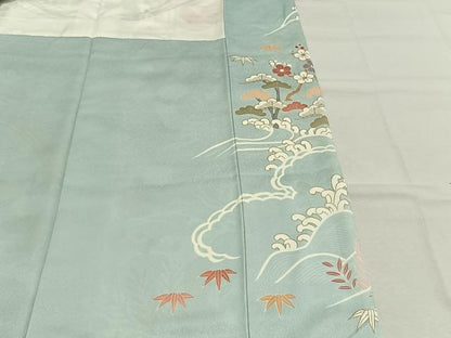 平和屋着物●豪華振袖　作家物　駒刺繍　御所車花文　金彩　正絹　逸品　AABM8628fy