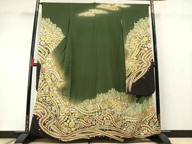平和屋着物●豪華振袖　絞り　辻が花　暈し染め　正絹　逸品　AABM8629fy