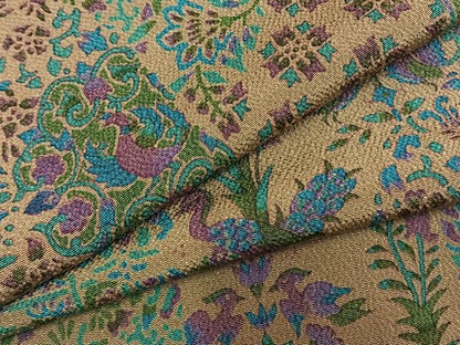 平和屋着物●上質な小紋　吉祥花鳥文　鬼しぼ縮緬　正絹　逸品　AABM8630fy