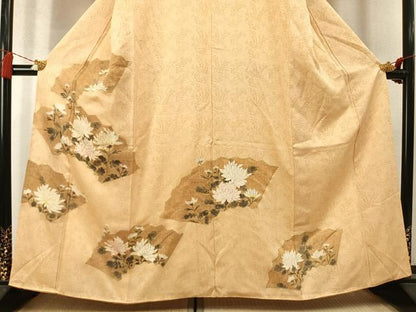 平和屋着物●訪問着　地紙花文　金彩　正絹　逸品　AABM8632fy