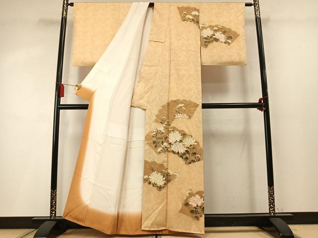 平和屋着物●訪問着　地紙花文　金彩　正絹　逸品　AABM8632fy