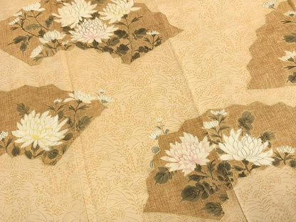 平和屋着物●訪問着　地紙花文　金彩　正絹　逸品　AABM8632fy