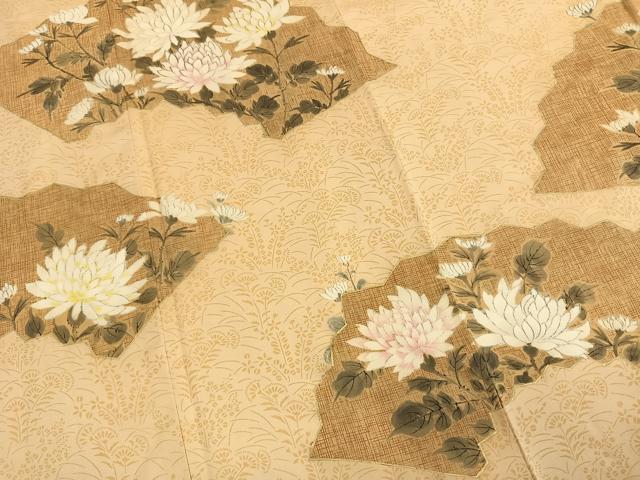 平和屋着物●訪問着　地紙花文　金彩　正絹　逸品　AABM8632fy