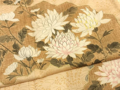 平和屋着物●訪問着　地紙花文　金彩　正絹　逸品　AABM8632fy