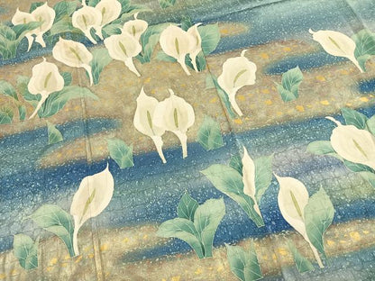平和屋着物●訪問着　友禅　作家物　水芭蕉　暈し染め　金彩　正絹　逸品　AABM8633fy