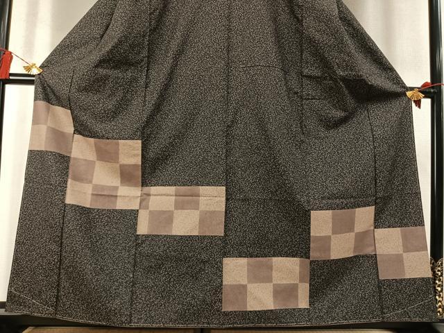 平和屋着物●訪問着　本場大島紬　色紙文　正絹　逸品　AABM8640fy