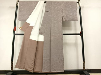 平和屋着物●上質な小紋　霞文　金彩　正絹　逸品　AABM8646fy