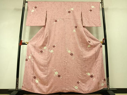 平和屋着物●上質な小紋　絞り　枝梅文　暈し染め　金彩　正絹　逸品　AABM8649fy