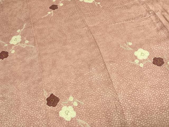平和屋着物●上質な小紋　絞り　枝梅文　暈し染め　金彩　正絹　逸品　AABM8649fy