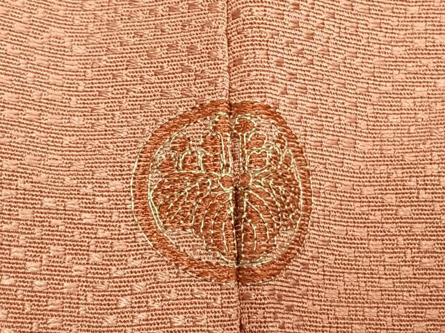 平和屋着物●上質な色無地　刺繍　扇地紋　薄紅色　正絹　逸品　未使用　AABM8653fy