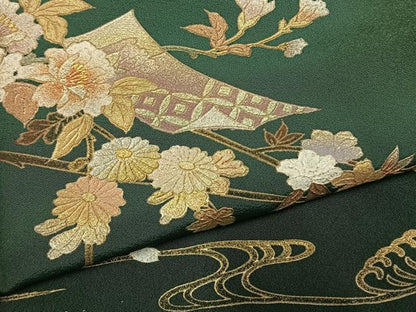 平和屋着物●金彩友禅　卓越技能者・名工・和田光正　訪問着　枝花文　暈し染め　金彩　正絹　逸品　AABM8654fy