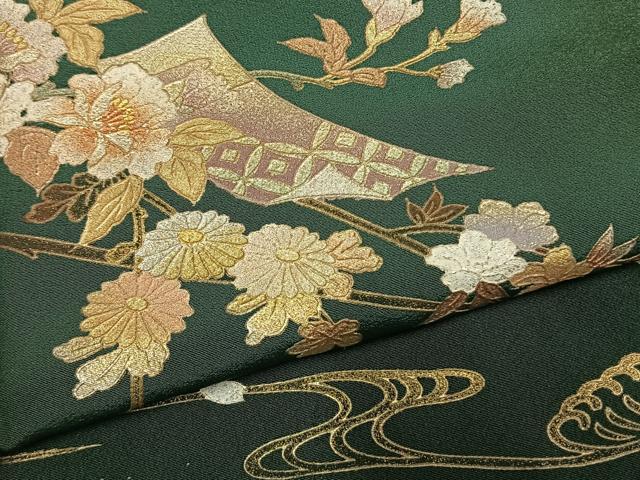 平和屋着物●金彩友禅　卓越技能者・名工・和田光正　訪問着　枝花文　暈し染め　金彩　正絹　逸品　AABM8654fy