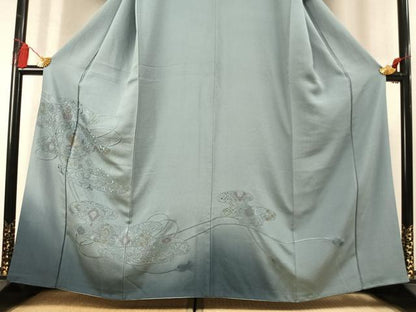 平和屋着物●中国三大刺繍　スワトウ刺繍　汕頭刺繍　総刺繍　訪問着　吉祥花鳥文　暈し染め　やまと誂製　正絹　逸品　AABM8656fy