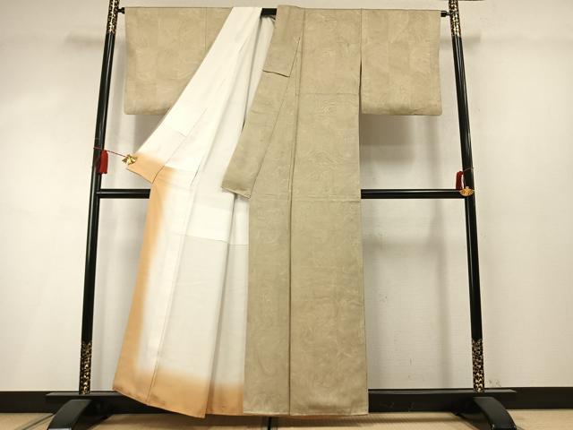 平和屋着物●上質な小紋　墨流し文様　正絹　逸品　AABM8659fy