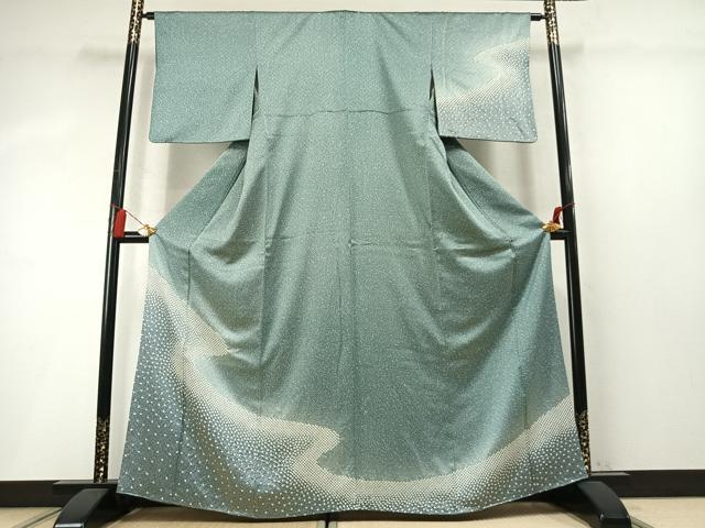 平和屋着物●訪問着　絞り　流水文　暈し染め　正絹　逸品　AABM8660fy