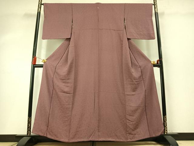 平和屋着物●上質な色無地　舞花地紋　鴇浅葱色　正絹　逸品　AABM8663fy