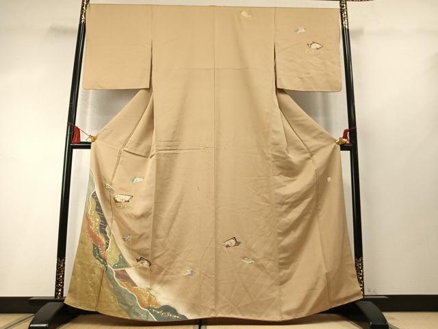 平和屋着物●訪問着　作家物　駒刺繍　花冊子文　暈し染め　金銀彩　やまと誂製　正絹　逸品　AABM8664fy