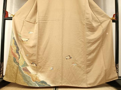 平和屋着物●訪問着　作家物　駒刺繍　花冊子文　暈し染め　金銀彩　やまと誂製　正絹　逸品　AABM8664fy