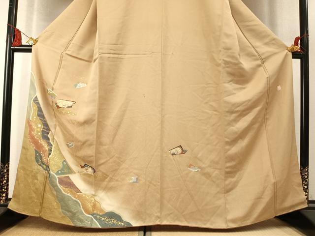 平和屋着物●訪問着　作家物　駒刺繍　花冊子文　暈し染め　金銀彩　やまと誂製　正絹　逸品　AABM8664fy