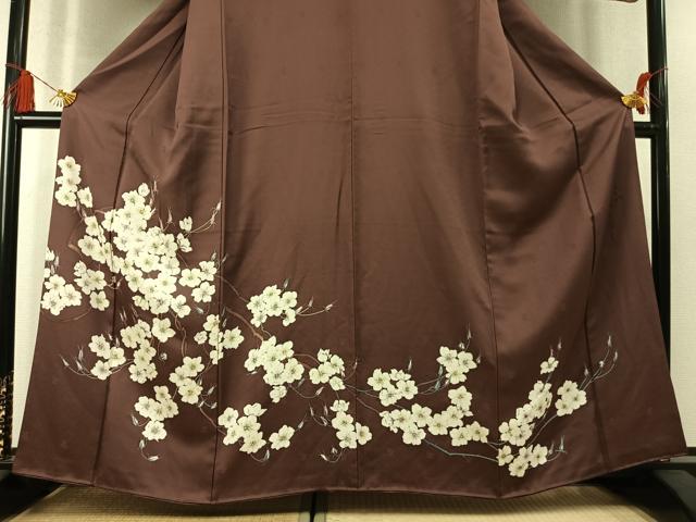 平和屋着物●二代目清次郎　手描き　訪問着　枝花文　正絹　逸品　AABM8667fy
