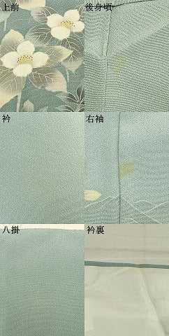 平和屋着物●訪問着　友禅　作家物　草花文　三越扱い　正絹　逸品　AABM8668fy