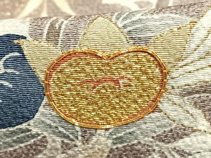 平和屋着物●訪問着　作家物　駒刺繍　草花文　暈し染め　金彩　正絹　逸品　AABM8669fy