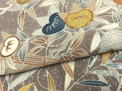 平和屋着物●訪問着　作家物　駒刺繍　草花文　暈し染め　金彩　正絹　逸品　AABM8669fy