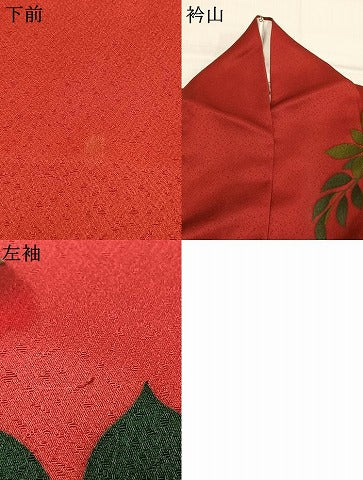 平和屋着物●豪華振袖　花鳥文　暈し染め　金彩　正絹　逸品　AABM8670fy