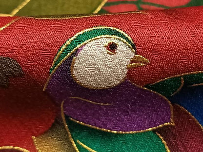 平和屋着物●豪華振袖　花鳥文　暈し染め　金彩　正絹　逸品　AABM8670fy