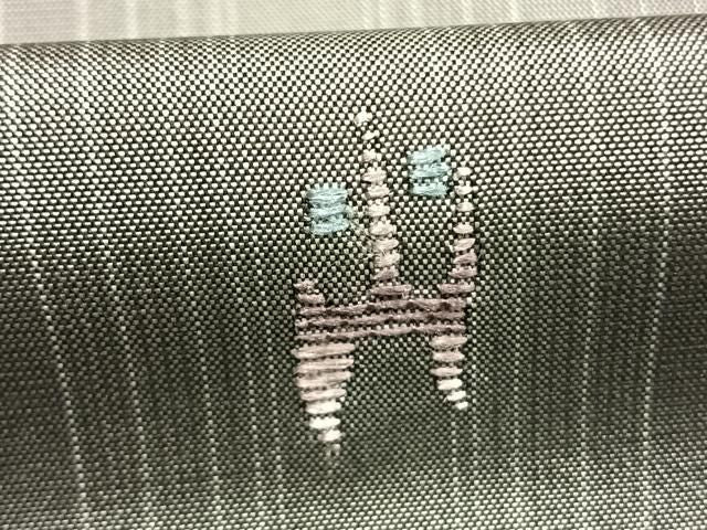 平和屋着物●上質な紬　総刺繍　幾何学文様　正絹　逸品　AABM8677fy